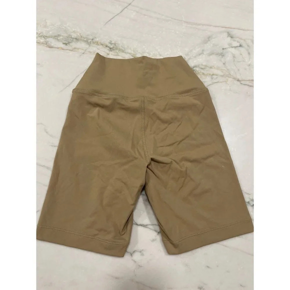 SPORTY & RICH Runner Biker Shorts in Espresso & White XSmall New Womens Spandex - Picture 7 of 16